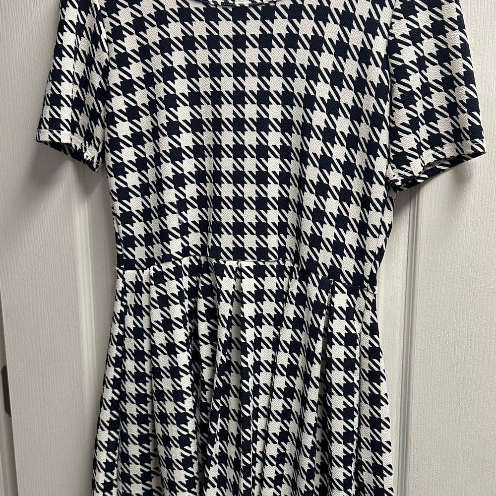 Lu La Roe Black and White Houndstooth Dress